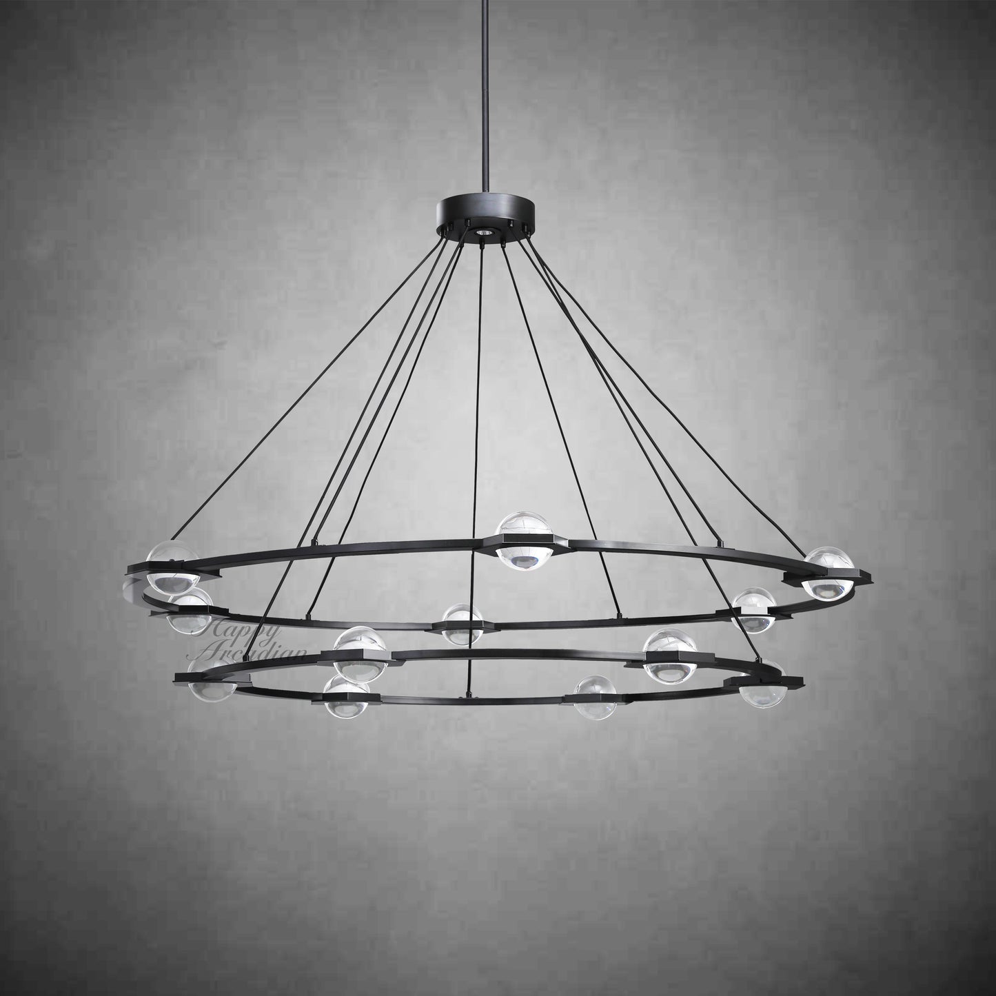 Celestra Crystal Ball 2-Tier Round Chandelier48'' 60"
