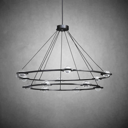 Celestra Crystal Ball 2-Tier Round Chandelier48'' 60"