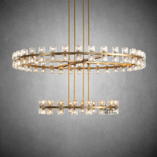 xinyue Lighting Harrison 2-Tier Round Chandelier 60″, 108-Lights