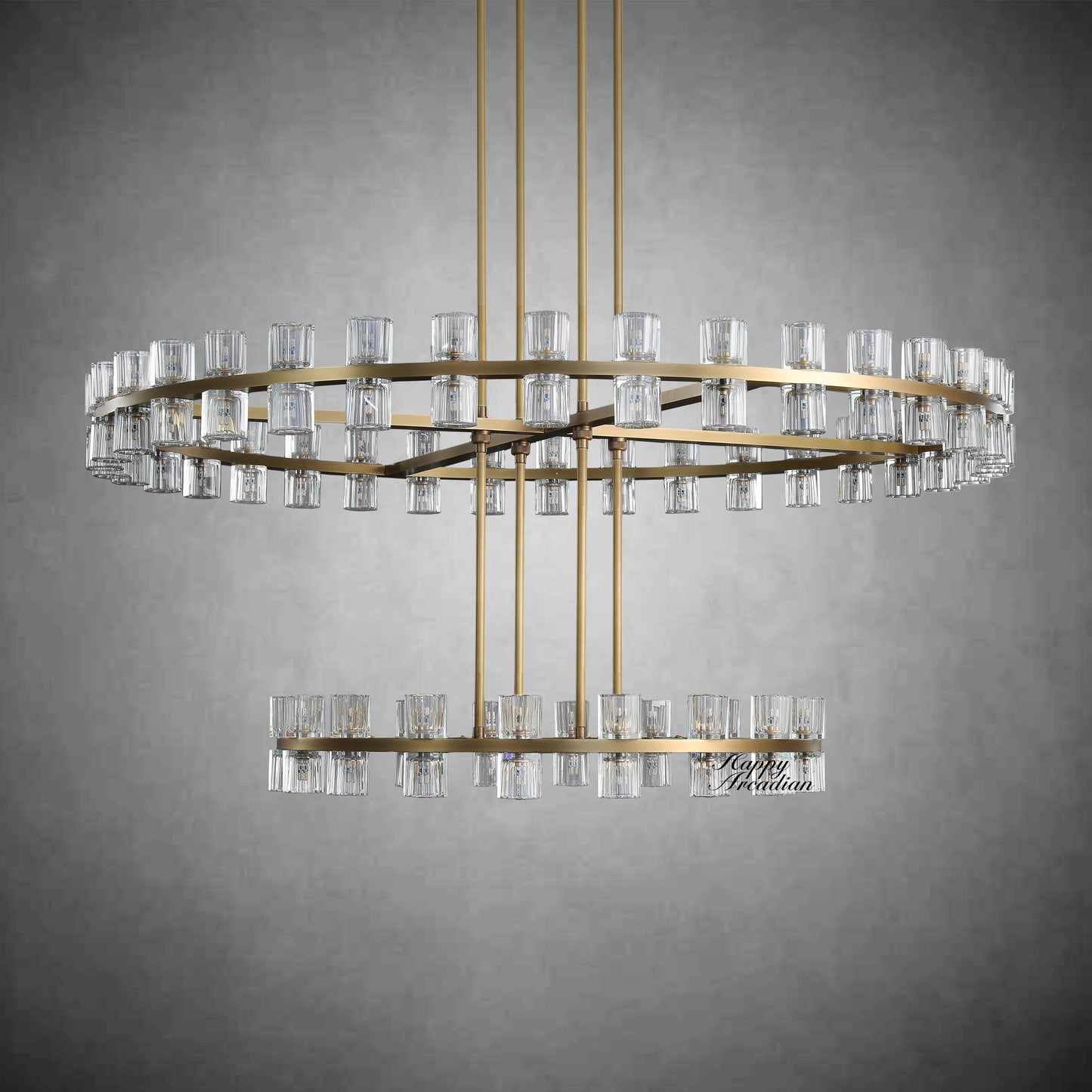 xinyue Lighting Harrison 2-Tier Round Chandelier 60″, 108-Lights
