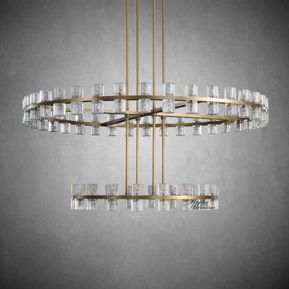 xinyue Lighting Harrison 2-Tier Round Chandelier 60″, 108-Lights