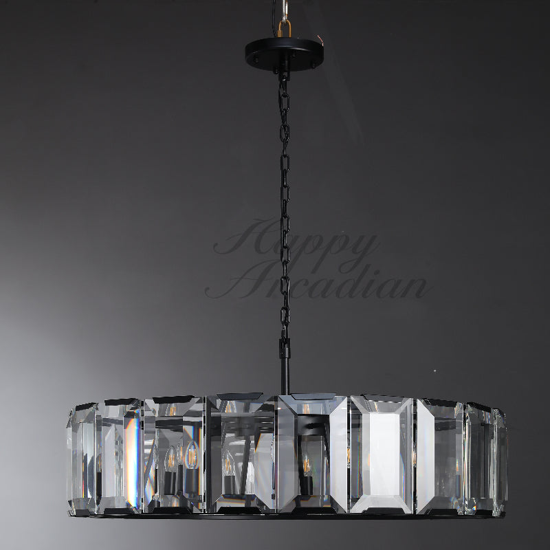 xinyue Lighting Crystal Round Chandelier for Living Room Bedroom Dining Room