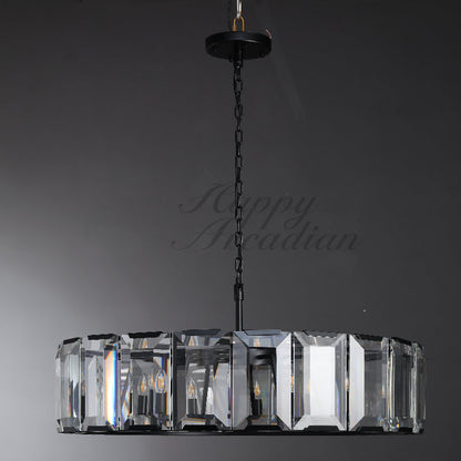 xinyue Lighting Crystal Round Chandelier for Living Room Bedroom Dining Room