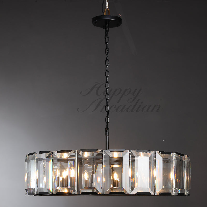 xinyue Lighting Crystal Round Chandelier for Living Room Bedroom Dining Room
