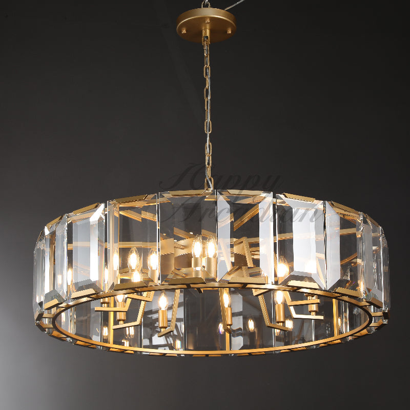 xinyue Lighting Crystal Round Chandelier for Living Room Bedroom Dining Room