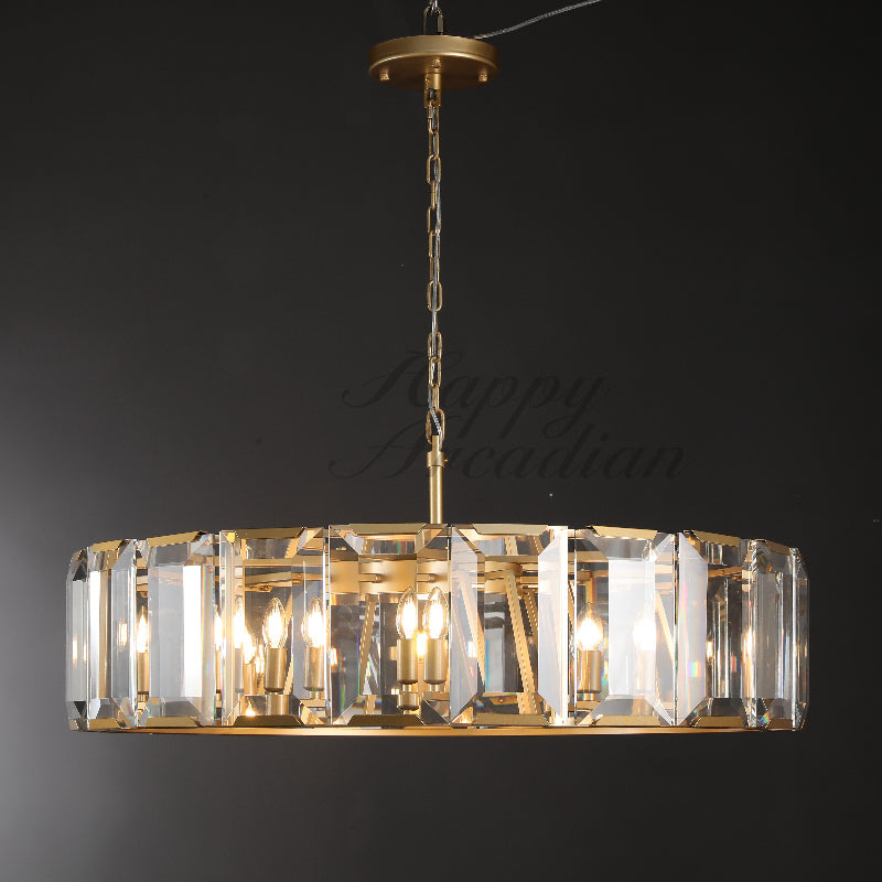 xinyue Lighting Crystal Round Chandelier for Living Room Bedroom Dining Room