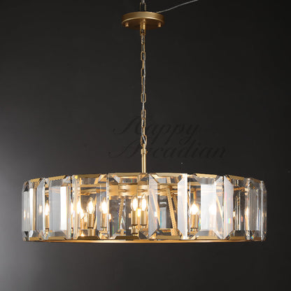 xinyue Lighting Crystal Round Chandelier for Living Room Bedroom Dining Room