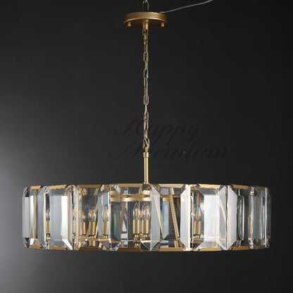 xinyue Lighting Crystal Round Chandelier for Living Room Bedroom Dining Room