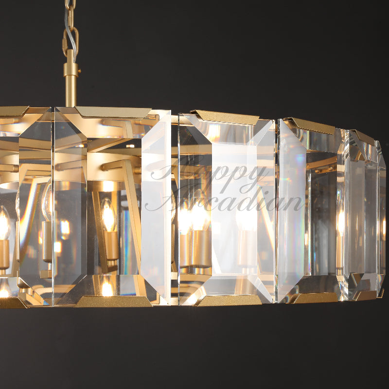 xinyue Lighting Crystal Round Chandelier for Living Room Bedroom Dining Room