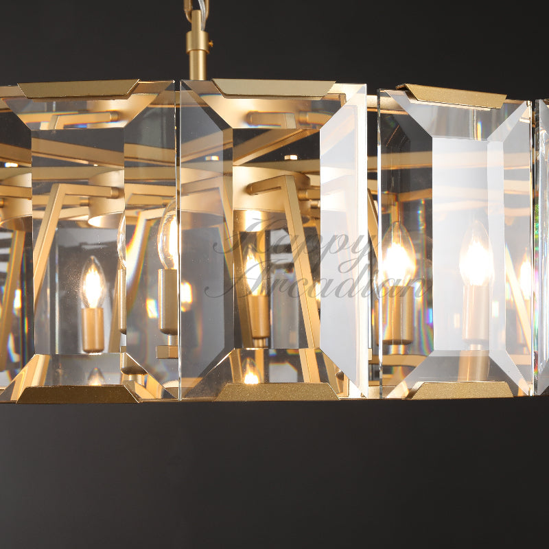 xinyue Lighting Crystal Round Chandelier for Living Room Bedroom Dining Room
