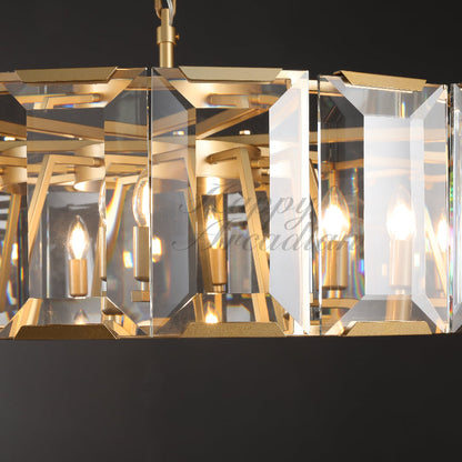 xinyue Lighting Crystal Round Chandelier for Living Room Bedroom Dining Room
