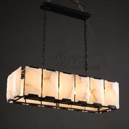xinyue Calcite Rectangular Chandelier  for Dining Room Bedroom