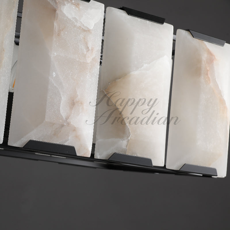 xinyue Calcite Rectangular Chandelier  for Dining Room Bedroom