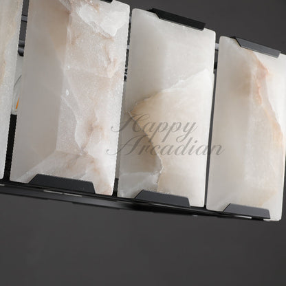 xinyue Calcite Rectangular Chandelier  for Dining Room Bedroom