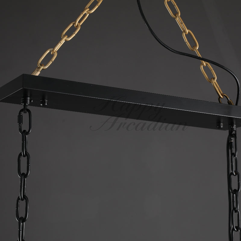 xinyue Calcite Rectangular Chandelier  for Dining Room Bedroom