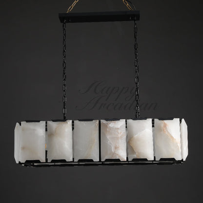 xinyue Calcite Rectangular Chandelier  for Dining Room Bedroom
