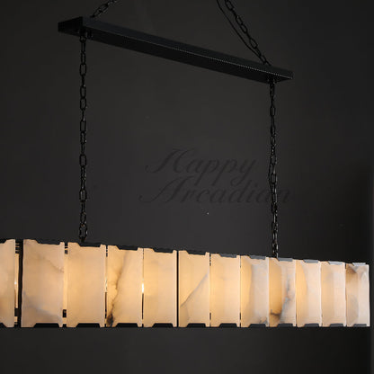 xinyue Calcite Rectangular Chandelier  for Dining Room Bedroom