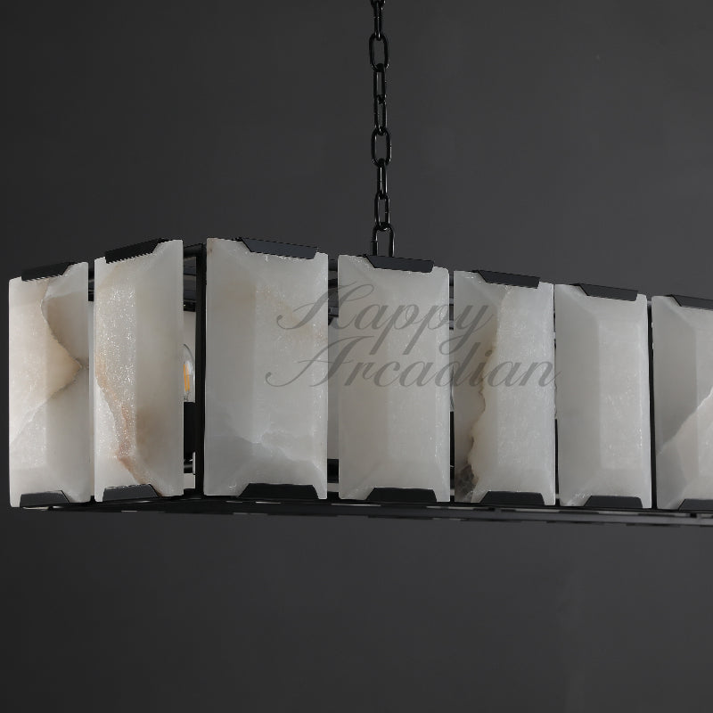 xinyue Calcite Rectangular Chandelier  for Dining Room Bedroom