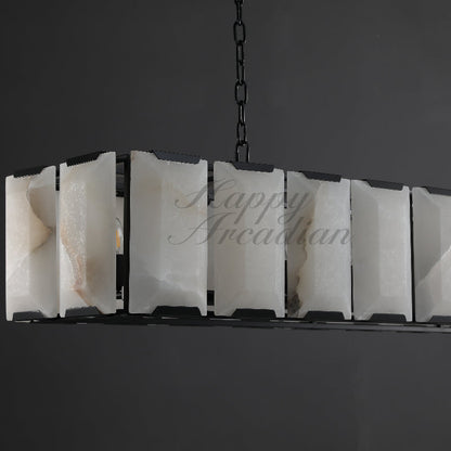 xinyue Calcite Rectangular Chandelier  for Dining Room Bedroom