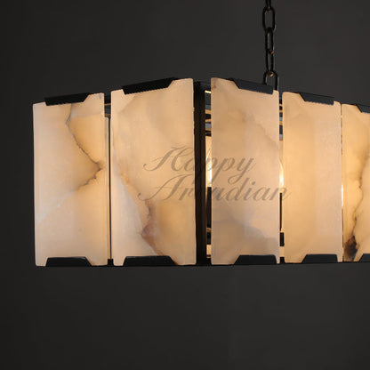 xinyue Calcite Rectangular Chandelier  for Dining Room Bedroom