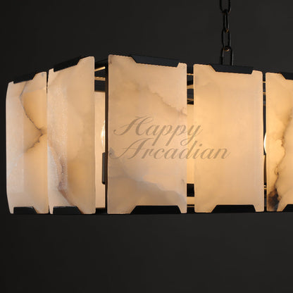 xinyue Calcite Rectangular Chandelier  for Dining Room Bedroom
