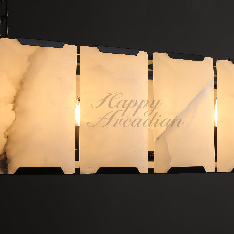 xinyue Calcite Rectangular Chandelier  for Dining Room Bedroom