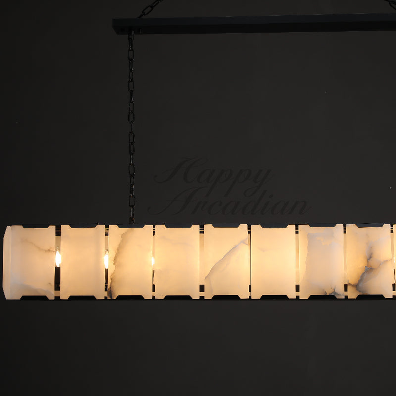 xinyue Calcite Rectangular Chandelier  for Dining Room Bedroom