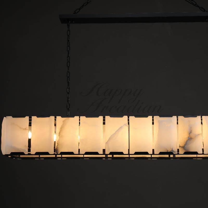 xinyue Calcite Rectangular Chandelier  for Dining Room Bedroom