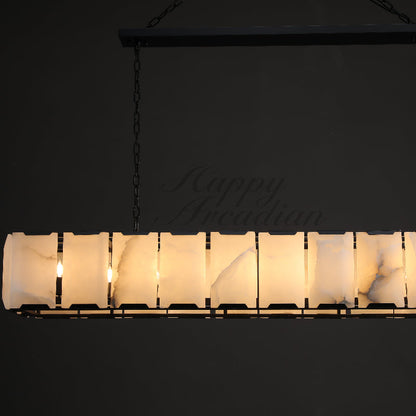 xinyue Calcite Rectangular Chandelier  for Dining Room Bedroom