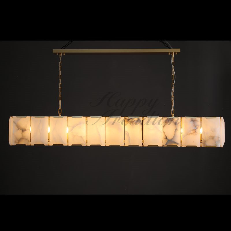 xinyue Calcite Rectangular Chandelier  for Dining Room Bedroom