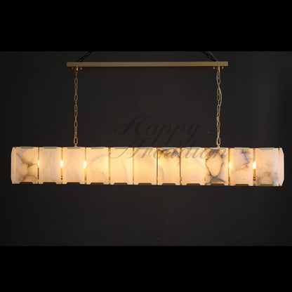 xinyue Calcite Rectangular Chandelier  for Dining Room Bedroom