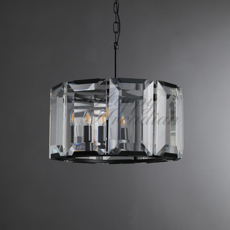 xinyue Lighting Crystal Round Chandelier for Living Room Bedroom Dining Room