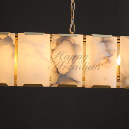 xinyue Calcite Rectangular Chandelier  for Dining Room Bedroom