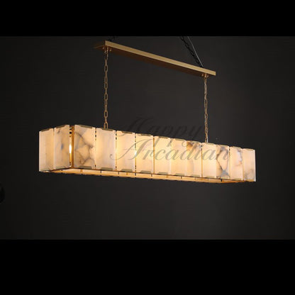 xinyue Calcite Rectangular Chandelier  for Dining Room Bedroom
