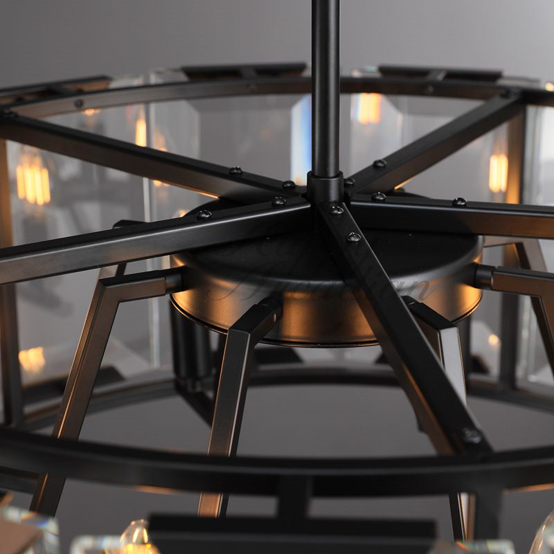 xinyue Lighting Crystal Round Chandelier for Living Room Bedroom Dining Room
