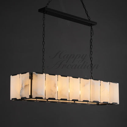 xinyue Calcite Rectangular Chandelier  for Dining Room Bedroom