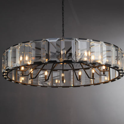 xinyue Lighting Crystal Round Chandelier for Living Room Bedroom Dining Room