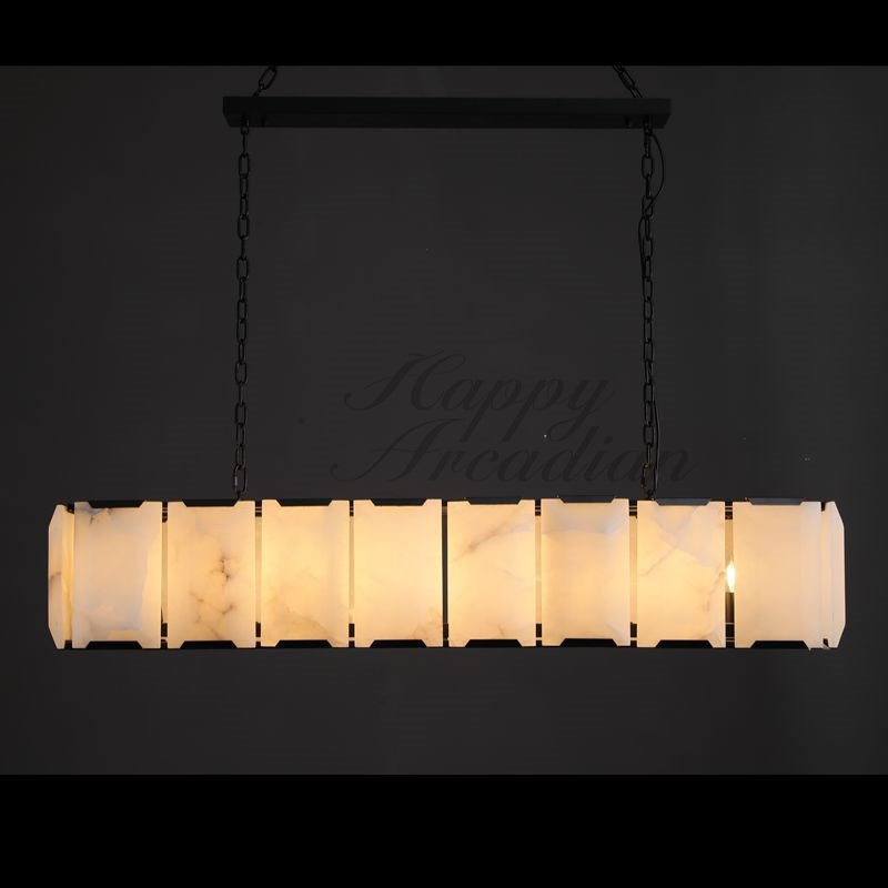 xinyue Calcite Rectangular Chandelier  for Dining Room Bedroom