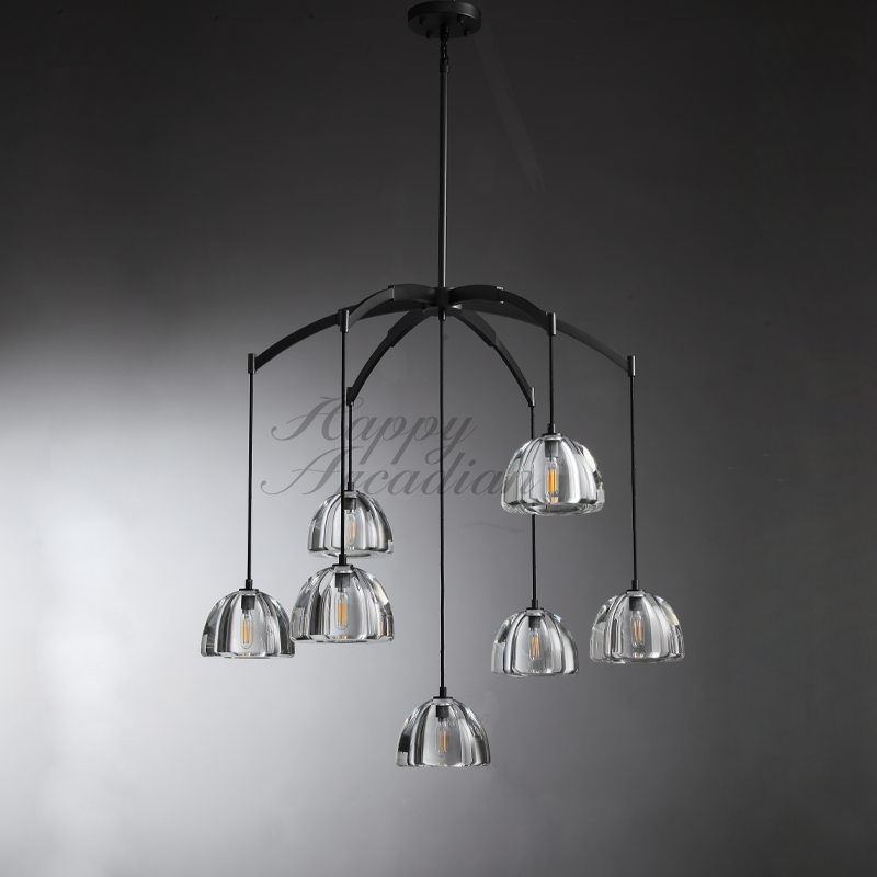 XINYUE Modern Glass Round Chandelier 36''48''60‘’