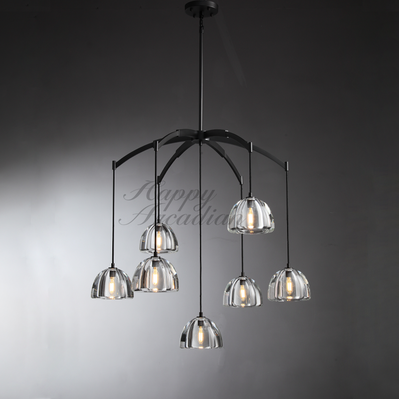 XINYUE Modern Glass Round Chandelier 36''48''60‘’