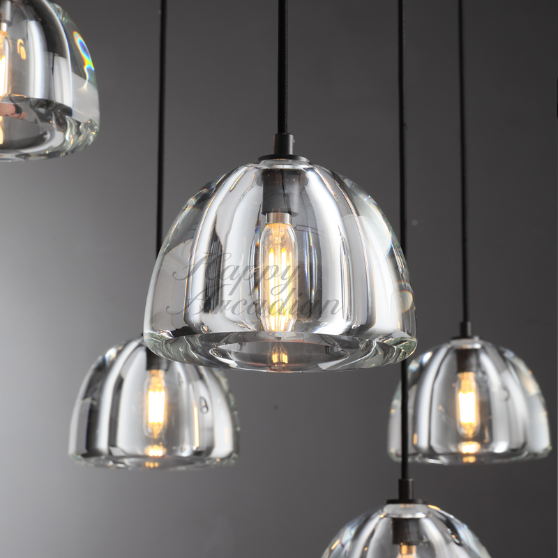 XINYUE Modern Glass Round Chandelier 36''48''60‘’