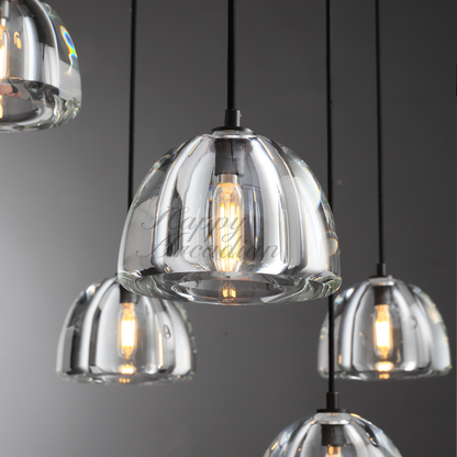 XINYUE Modern Glass Round Chandelier 36''48''60‘’