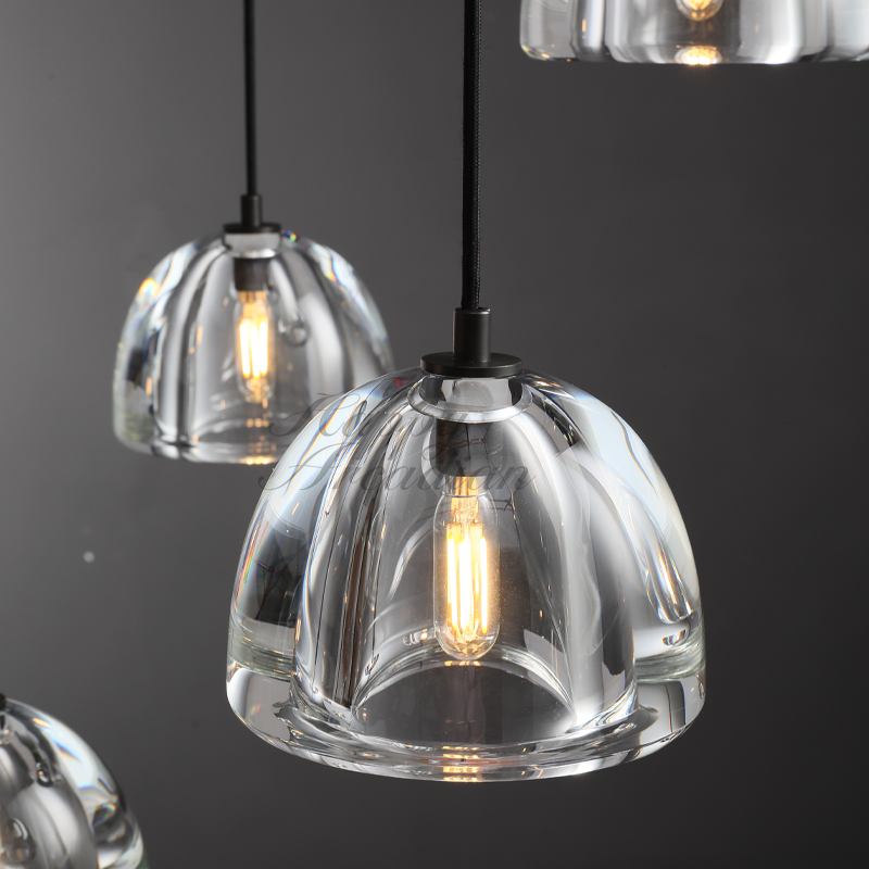 XINYUE Modern Glass Round Chandelier 36''48''60‘’