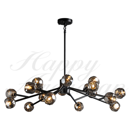 xinyue Lighting  Bola De Smoke Crystal Round Chandelier 48"