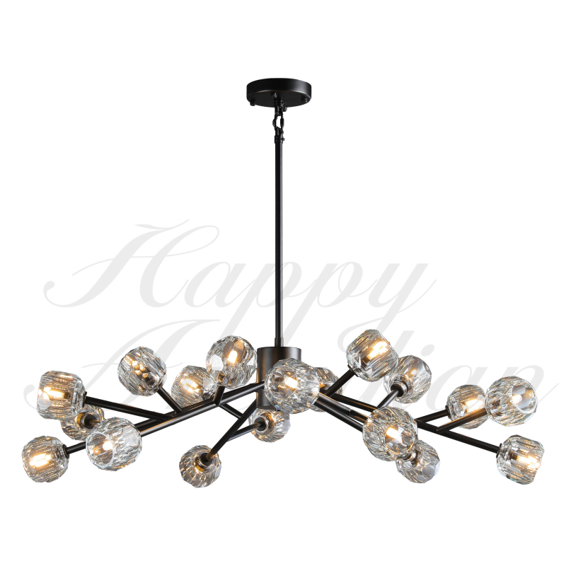 xinyue Lighting  Bola De Smoke Crystal Round Chandelier 48"