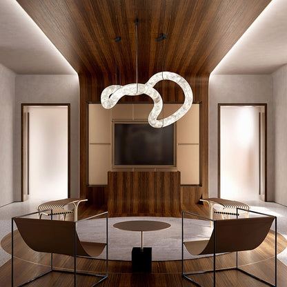 Riley Infinity Symmetrical Alabaster Chandelier Lighting