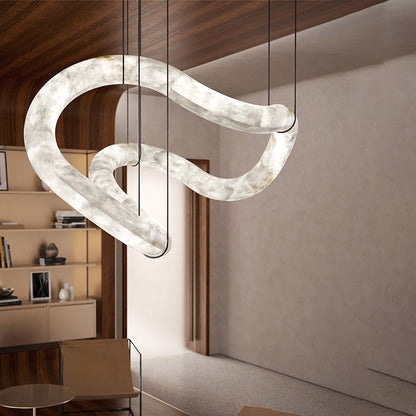 Riley Infinity Symmetrical Alabaster Chandelier Lighting