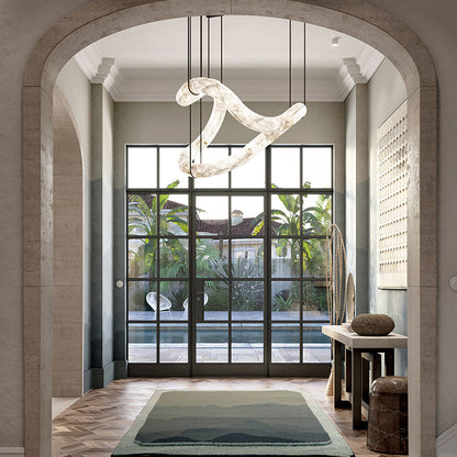 Riley Infinity Symmetrical Alabaster Chandelier Lighting