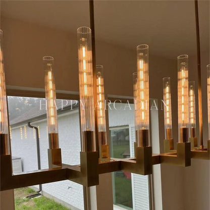 XINYUE Candlestick Linear Chandelier Lighting 55'' 67"