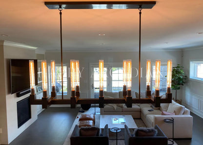 XINYUE Candlestick Linear Chandelier Lighting 55'' 67"